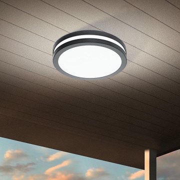 Eglo - Himmennettävä kylpyhuoneen LED-kattovalaisin LOCANA-C LED/14W/230V Bluetooth IP44 antrasiitti