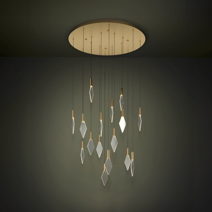 Eglo - Himmennettävä LED-kattokruunu johdossa 16xLED/3,3W/230V 3000K halkaisija 78 cm kulta
