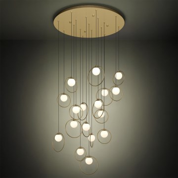 Eglo - Himmennettävä LED-kattokruunu johdossa 17xLED/3W/230V 3000K halkaisija 78 cm kulta