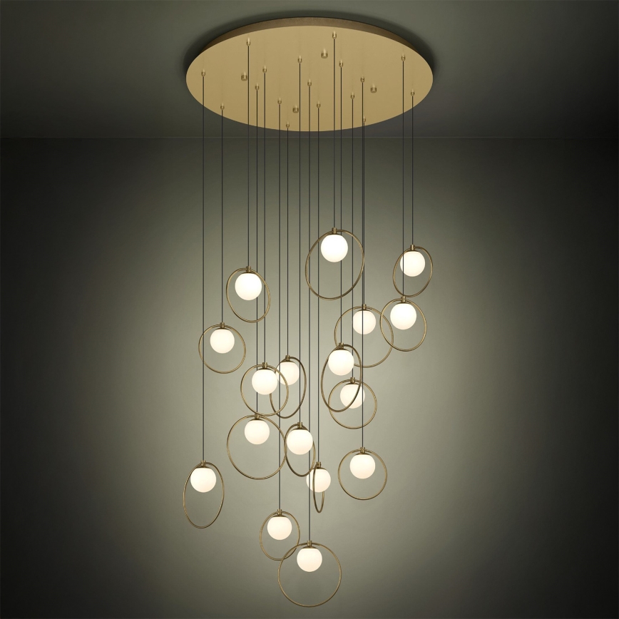 Eglo - Himmennettävä LED-kattokruunu johdossa 17xLED/3W/230V 3000K halkaisija 78 cm kulta