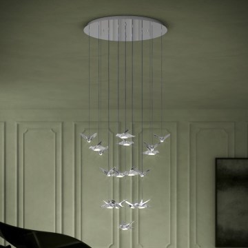 Eglo - Himmennettävä LED-kattokruunu johdossa 17xLED/3W/230V 3000K kiiltävä kromi