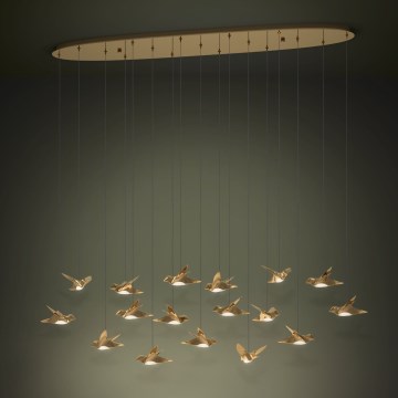 Eglo - Himmennettävä LED-kattokruunu johdossa 17xLED/3W/230V 3000K kulta