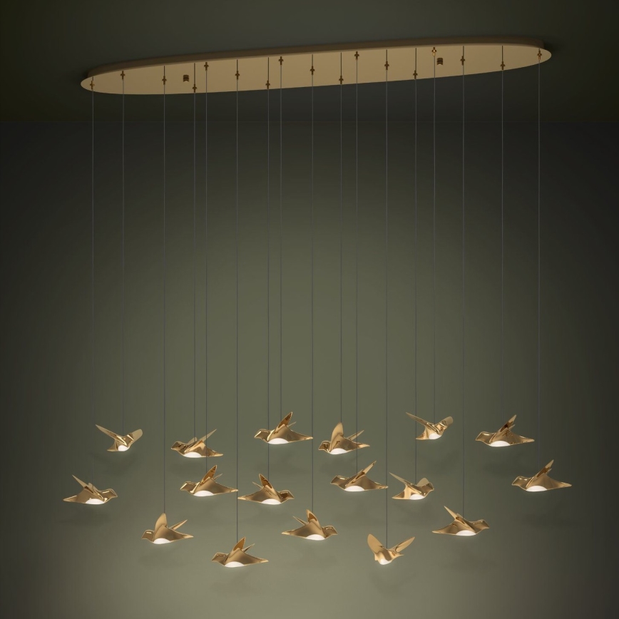 Eglo - Himmennettävä LED-kattokruunu johdossa 17xLED/3W/230V 3000K kulta