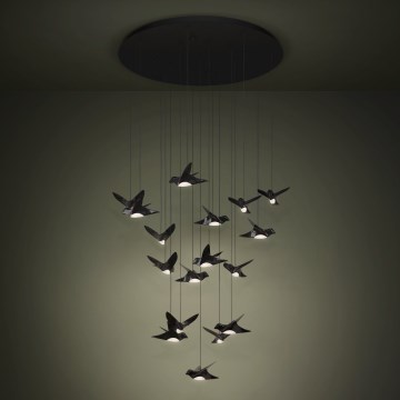 Eglo - Himmennettävä LED-kattokruunu johdossa 17xLED/3W/230V 3000K musta