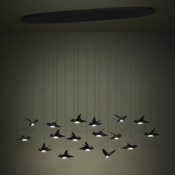 Eglo - Himmennettävä LED-kattokruunu johdossa 17xLED/3W/230V 3000K musta