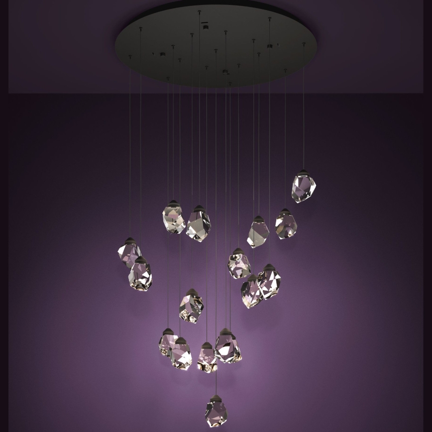 Eglo - Himmennettävä LED-kattokruunu johdossa 17xLED/3W/230V 3000K musta/läpinäkyvä
