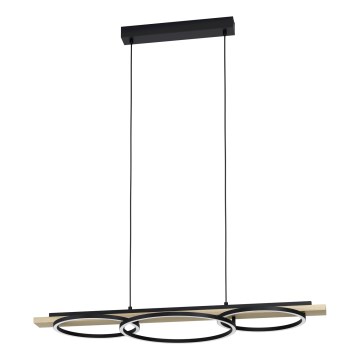 Eglo - Himmennettävä LED-kattokruunu johdossa 2xLED/12,5W/230V+1xLED/15,5W 3000K beige/musta