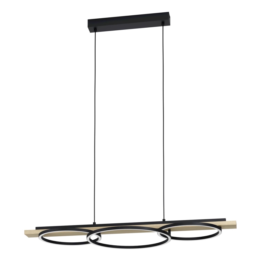 Eglo - Himmennettävä LED-kattokruunu johdossa 2xLED/12,5W/230V+1xLED/15,5W 3000K beige/musta