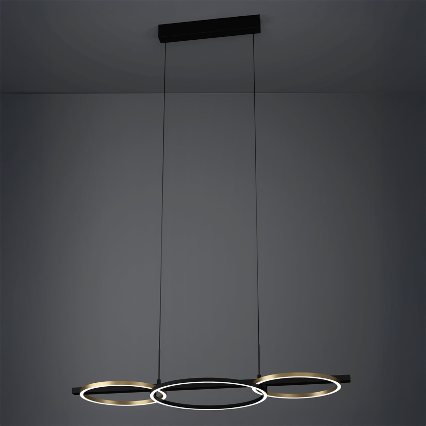 Eglo - Himmennettävä LED-kattokruunu johdossa 2xLED/12,5W/230V + LED/15,5W 3000K musta