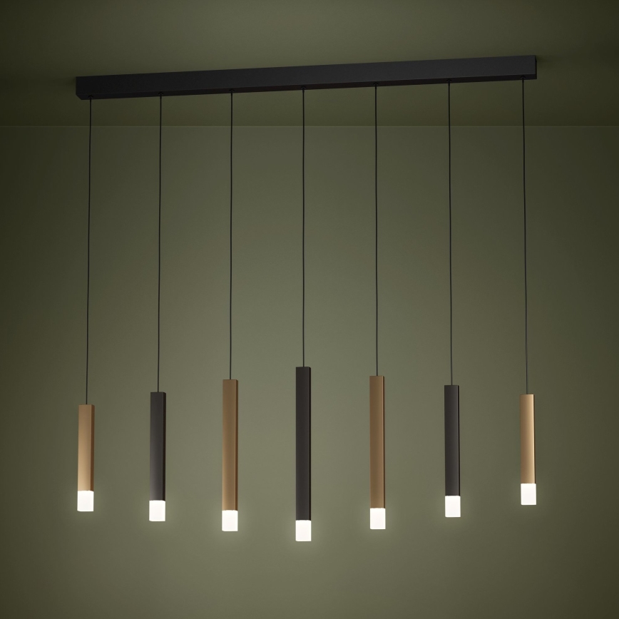 Eglo - Himmennettävä LED-kattokruunu johdossa 7xLED/3,1W/230V 3000K antrasiitti/kulta