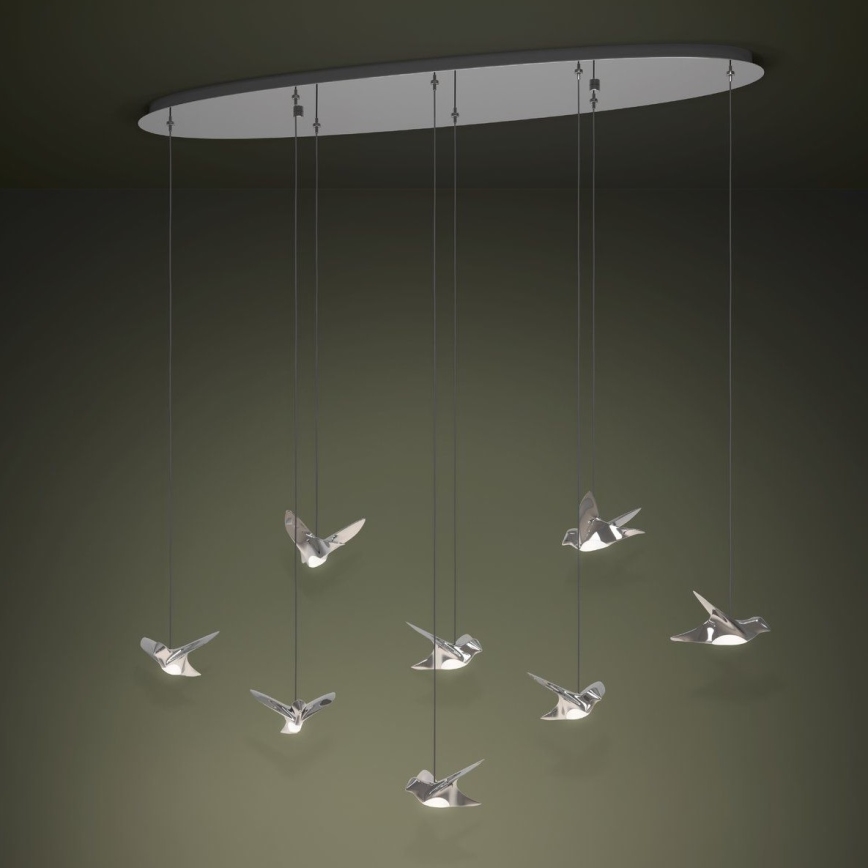 Eglo - Himmennettävä LED-kattokruunu johdossa 8xLED/4,2W/230V 3000K kiiltävä kromi