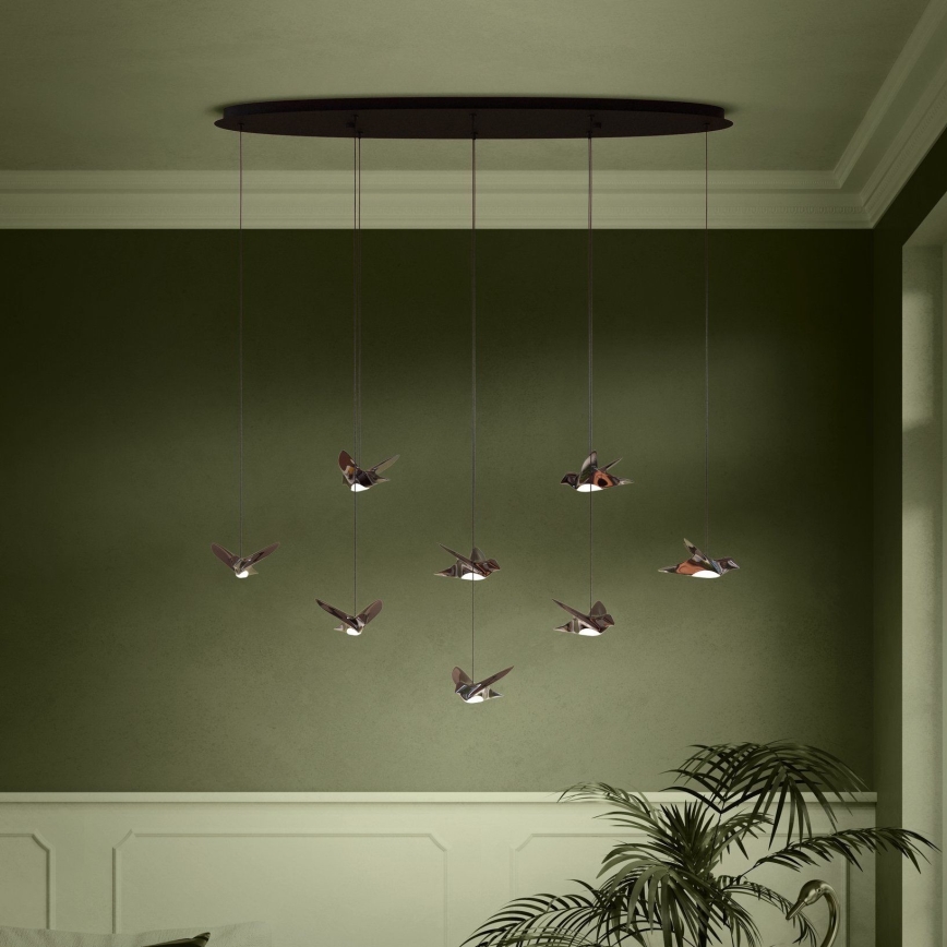 Eglo - Himmennettävä LED-kattokruunu johdossa 8xLED/4,2W/230V 3000K musta