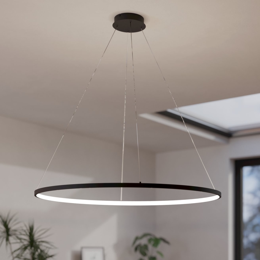 Eglo - Himmennettävä LED-kattokruunu johdossa LED/40W/230V 2700-6500K musta + kauko-ohjaus