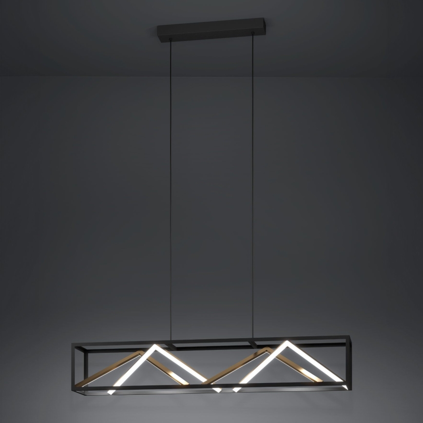 Eglo - Himmennettävä LED-kattokruunu johdossa LED/46W/230V 2700-6500K musta/kulta + kauko-ohjaus
