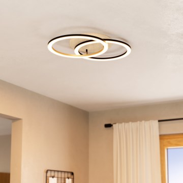 Eglo - Himmennettävä LED-kattovalaisin 2xLED/16W/230V 2700-6500K beige/musta ZigBee