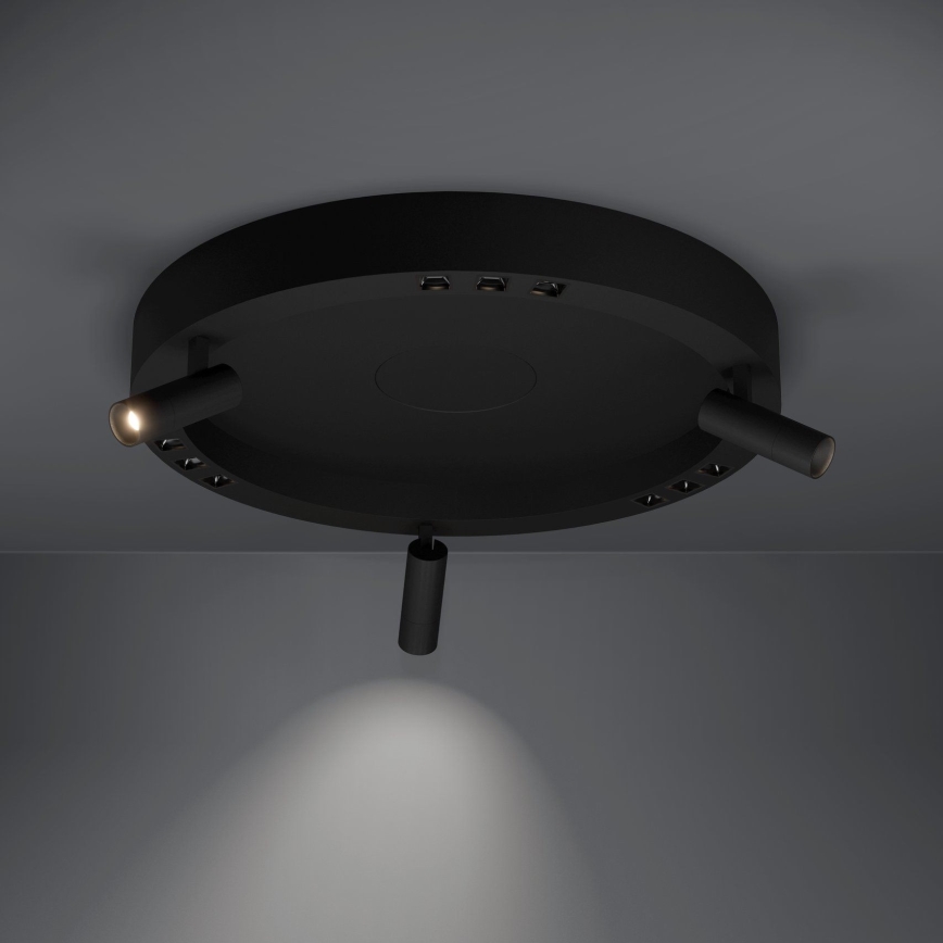 Eglo - Himmennettävä LED-kattovalaisin 3xLED/8W/230V + 3xLED/8,5W 3000K musta + kauko-ohjaus