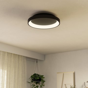 Eglo - Himmennettävä LED-kattovalaisin LED/12W/230V 2700-6500K musta + kauko-ohjaus