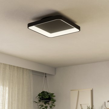 Eglo - Himmennettävä LED-kattovalaisin LED/12W/230V 2700-6500K musta + kauko-ohjaus