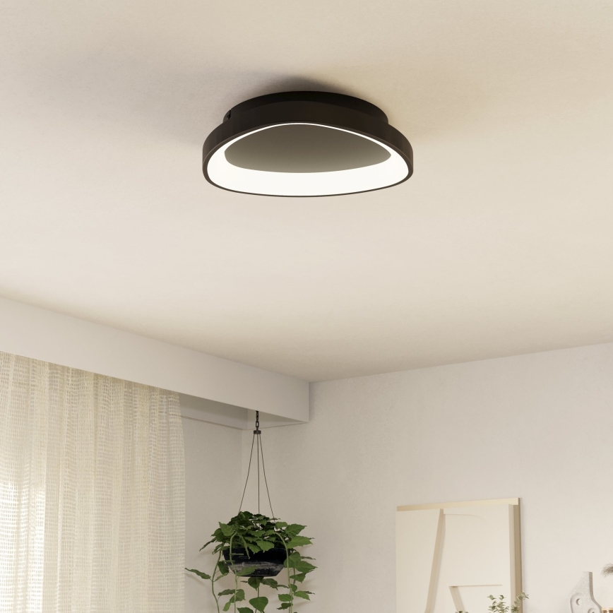 Eglo - Himmennettävä LED-kattovalaisin LED/12W/230V 2700-6500K musta + kauko-ohjaus