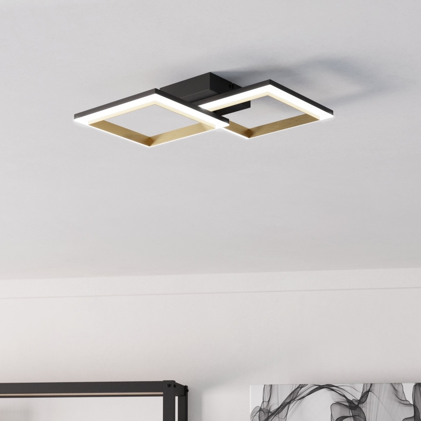 Eglo - Himmennettävä LED-kattovalaisin LED/18,4W/230V 4000K musta/kulta