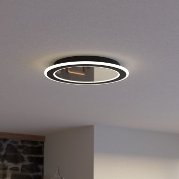 Eglo - Himmennettävä LED-kattovalaisin LED/20W/230V 2700-6500K musta + kauko-ohjaus
