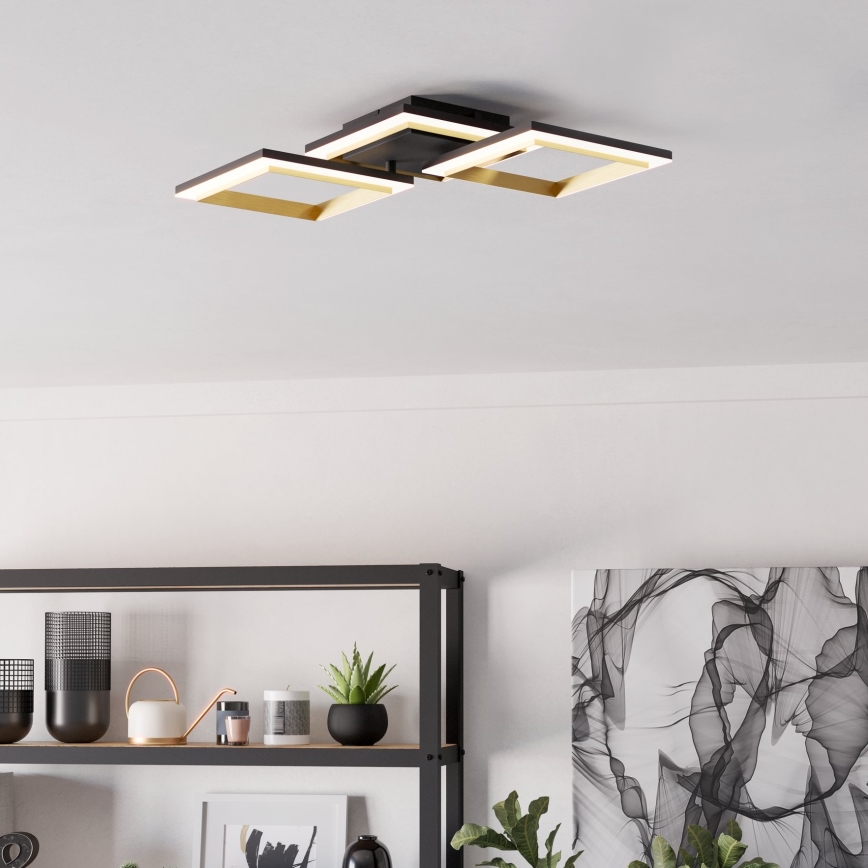Eglo - Himmennettävä LED-kattovalaisin LED/20W/230V 4000K musta/kulta