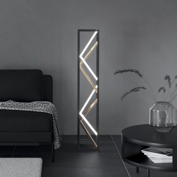 Eglo - Himmennettävä LED-lattiavalaisin LED/23W/230V 2700-6500K musta/kulta + kauko-ohjaus