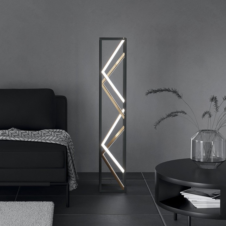 Eglo - Himmennettävä LED-lattiavalaisin LED/23W/230V 2700-6500K musta/kulta + kauko-ohjaus