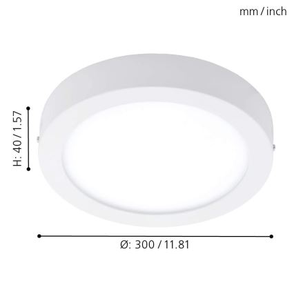Eglo - LED RGBW himmennettävä kattovalaisin FUEVA-C LED/21W/230V halkaisija 30 cm