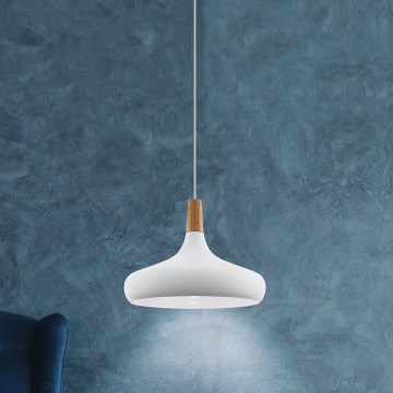 Eglo - Kattokruunu johdossa 1xE27/40W/230V halkaisija 40 cm valkoinen - FSC sertifioitu