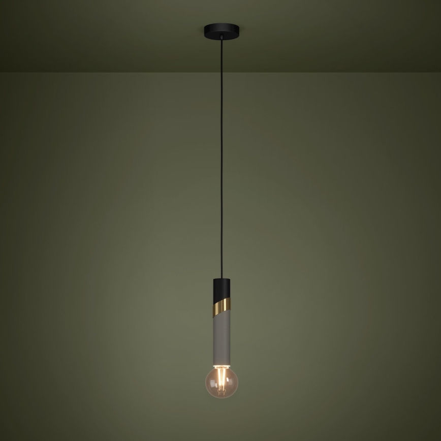 Eglo - Kattokruunu johdossa 1xE27/40W/230V musta/kulta