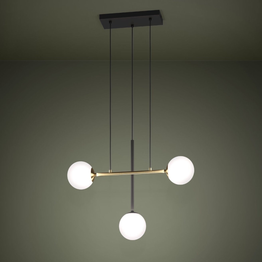 Eglo - Kattokruunu johdossa 3xE14/40W/230V kulta/musta