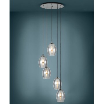 Eglo - Kattokruunu johdossa 5xE27/60W/230V savuinen