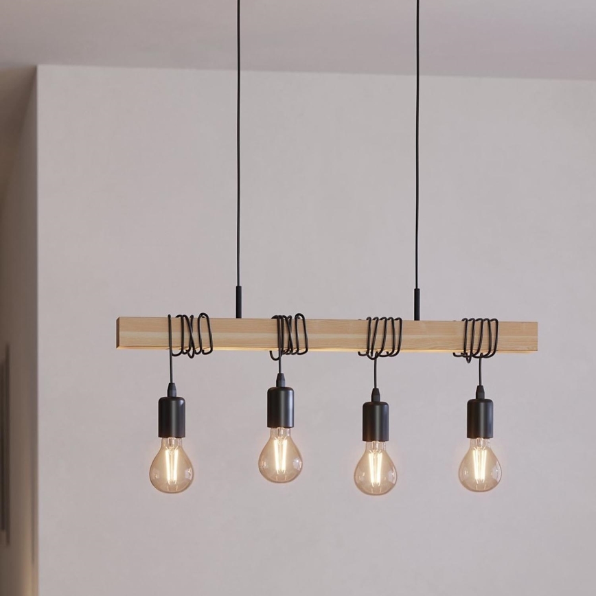 Eglo - Kattokruunu johdossa TOWNSHEND 4xE27/60W/230V - FSC sertifioitu