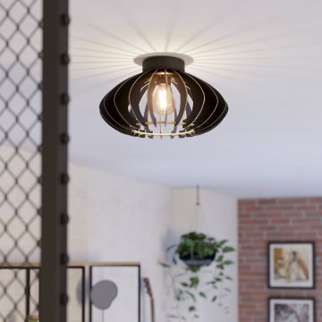 Eglo - Kattovalo 1xE27/40W/230V halkaisija 38 cm musta