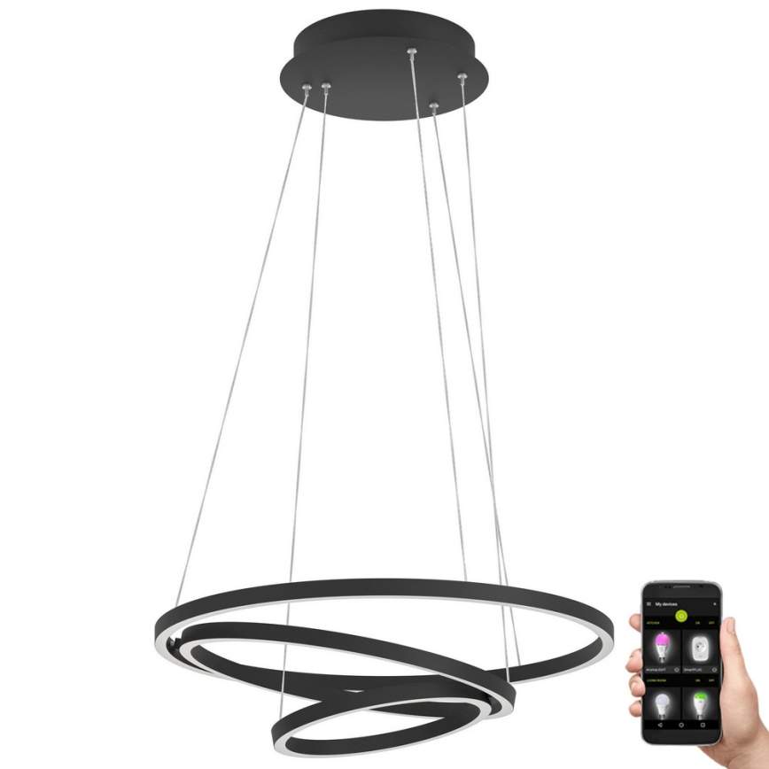 Eglo - LED Himmennettävä kattokuunu johdossa LED/43,2W/230V musta