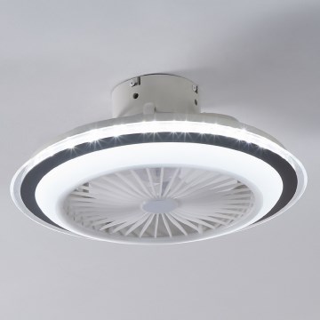 Eglo - LED Himmennettävä kattotuuletin LED/25,5W/230V valkoinen/harmaa 2700-6500K + kauko-ohjaus