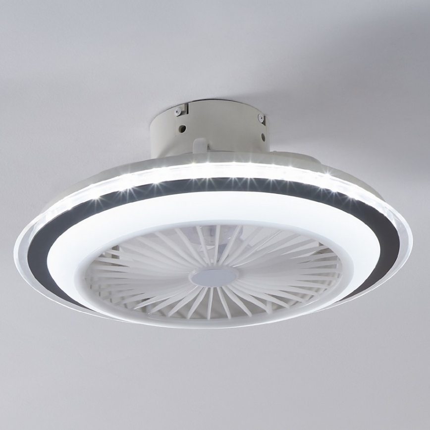 Eglo - LED Himmennettävä kattotuuletin LED/25,5W/230V valkoinen/harmaa 2700-6500K + kauko-ohjaus