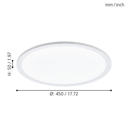Eglo - LED Himmennettävä kattovalo LED/19,5W/230V + kaukosäädin