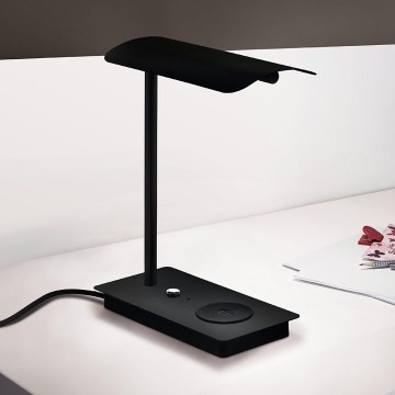Eglo - LED Himmennettävä kosketuspöytävalaisin langattomalla latauksella LED/5,8W/230V musta