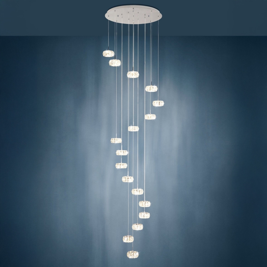 Eglo - LED himmennettävä kristallikattokruunu narussa 17xLED / 4,5W / 230V