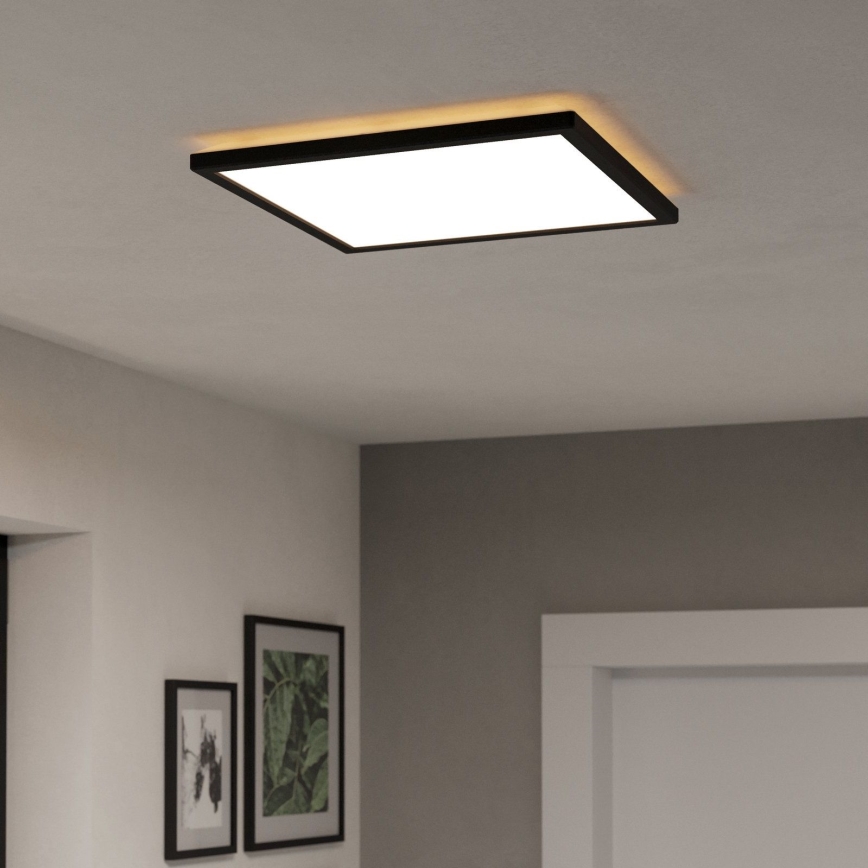 Eglo - LED Himmennettävä ulko katto kevyt LED/17,6W/230V 2700-6500K 39x39 cm IP44 musta + kauko-ohjaus