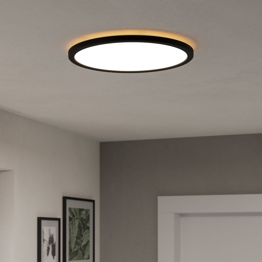 Eglo - LED Himmennettävä ulko katto kevyt LED/18,5W/230V 2700-6500K halkaisija 38,9 cm IP44 musta + kauko-ohjaus