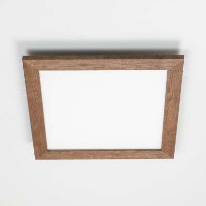 Eglo - LED Himmennetty kiinteä paneeli POZZALLO WOOD LED/21W/230V 2700-6500K 49,5x49,5 cm tummanruskea + kauko-ohjaus