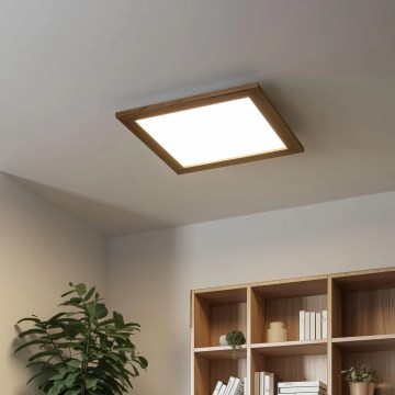 Eglo - LED Himmennetty kiinteä paneeli POZZALLO WOOD LED/21W/230V 2700-6500K 49,5x49,5 cm ruskea + kauko-ohjaus