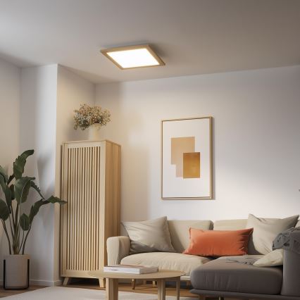 Eglo - LED Himmennetty kiinteä paneeli SALOBRENA 2 WOOD LED/25W/230V 4000K 49,5x49,5 cm ruskea