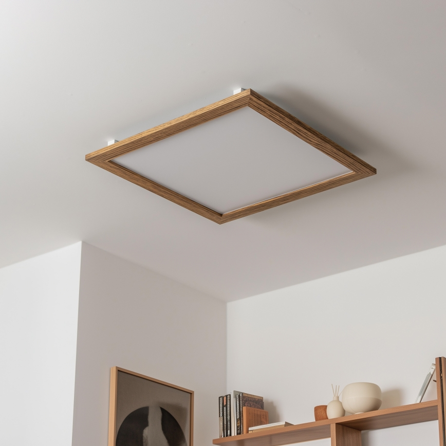 Eglo - LED Himmennetty kiinteä paneeli SALOBRENA-CL WOOD LED/31W/230V 2700-6500K 64x64 cm ruskea