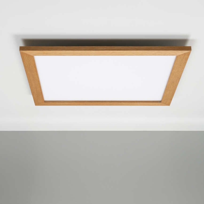 Eglo - LED Himmennetty kiinteä paneeli SALOBRENA-CL WOOD LED/31W/230V 2700-6500K 64x64 cm ruskea