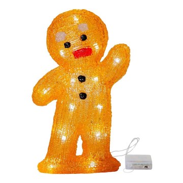 Eglo - LED-joulukoriste 20xLED/0,06W/2xAA piparkakkumies