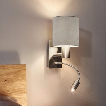 Eglo - LED Joustava kevyt 1xE27/40W+LED/3,8W taupe